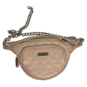 Steve Madden Fanny Pack/Cross Body Beige Chain Faux Leather Womens